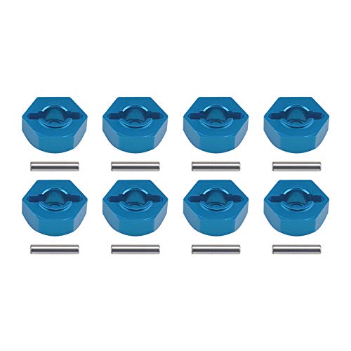 8X RC Auto Rad Sechskantantrieb Nabenadapter Blau 12mm Aluminiumlegierung Sechskantmuttern mit Stiften Universal Fit Für 1/10 RC Modell Auto Ersatzteil von OTOTEC