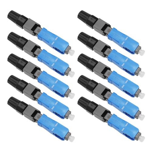 OTOTEC 10 Stück SC/UPC-Glasfaser-Stecker Optischer Schnellstecker-Adapter Glasfaser-Schnellstecker für ODF FTTH CATV Lokales Netzwerk Optisches Faserinstrument von OTOTEC