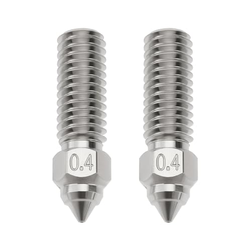 OTOTEC 2 Stück 0,4 Mm 3D-Druckerdüse Chrom-Zirkonium-Kupfer Kompatibel mit Creality K1 K1 MAX Kompatibel mit Ender 3 V3 KE CR-10 SE CR-M4 von OTOTEC