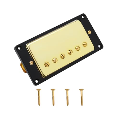 OTOTEC 50 mm Hals Gitarren Humbucker Doppelspule Tonabnehmer Gold E-Gitarre Tonabnehmer kompatibel mit LP Style kompatibel mit Gibson Les Paul mit Schrauben von OTOTEC