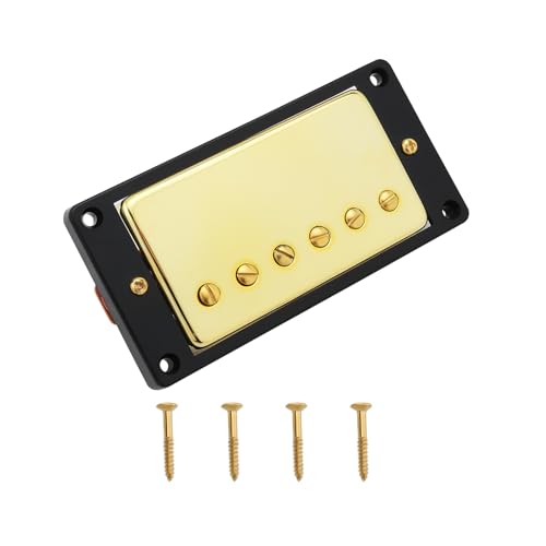 OTOTEC 52-mm-Bridge-Gitarren-Humbucker-Doppelspulen-Tonabnehmer Goldener Tonabnehmer für E-Gitarre Kompatibel mit LP-Stil Kompatibel mit Gibson Les Paul mit Schrauben von OTOTEC