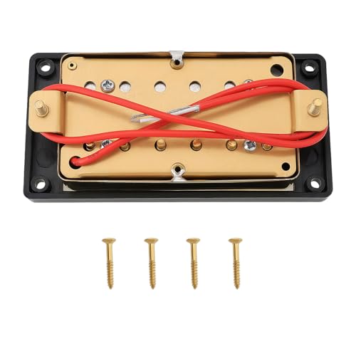 OTOTEC 52 mm Steggitarren Humbucker Doppelspulen-Tonabnehmer Gold E-Gitarren-Tonabnehmer kompatibel mit LP-Stil kompatibel mit Gibson Les Paul mit Schrauben von OTOTEC