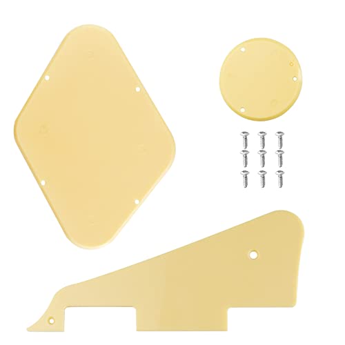 OTOTEC LP Pickguard Control Backplate Selector Switch Plate Cover with Screws Compatible with Epiphone Les Paul Standard Guitar Plastic Cream von OTOTEC