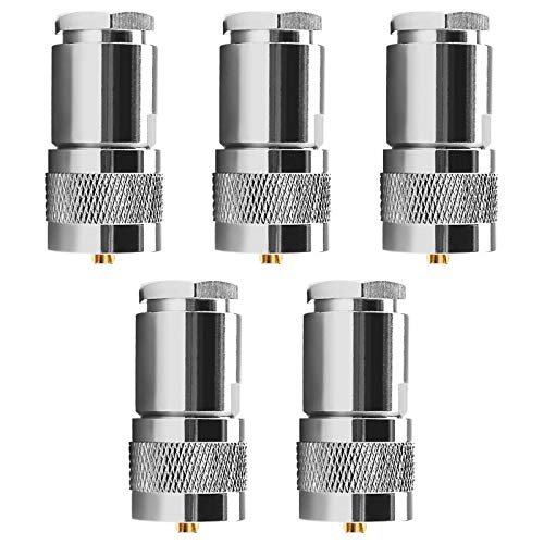 UHF PL259 Klemme 5 Stück PL259 Kabelklemme Kompressionsstecker Koaxial Adapter für 7D-FB RG213 RG214 LMR400 RG8X von OTOTEC