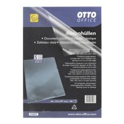 Sichthüllen transparente, dokumentenechte PP-Folie 110µm, 100 Stück für DIN A4, oben und seitlich offen von OTTO OFFICE