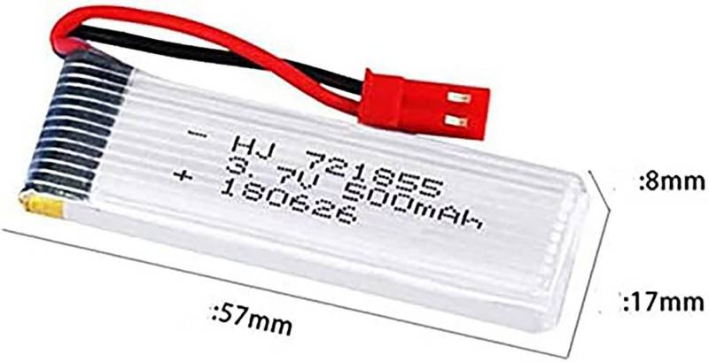 1 Stück Tuning LiPo Akku 500mAh 3,7V, passend für UDI RC U818, Drohnen-Akku von OTTO