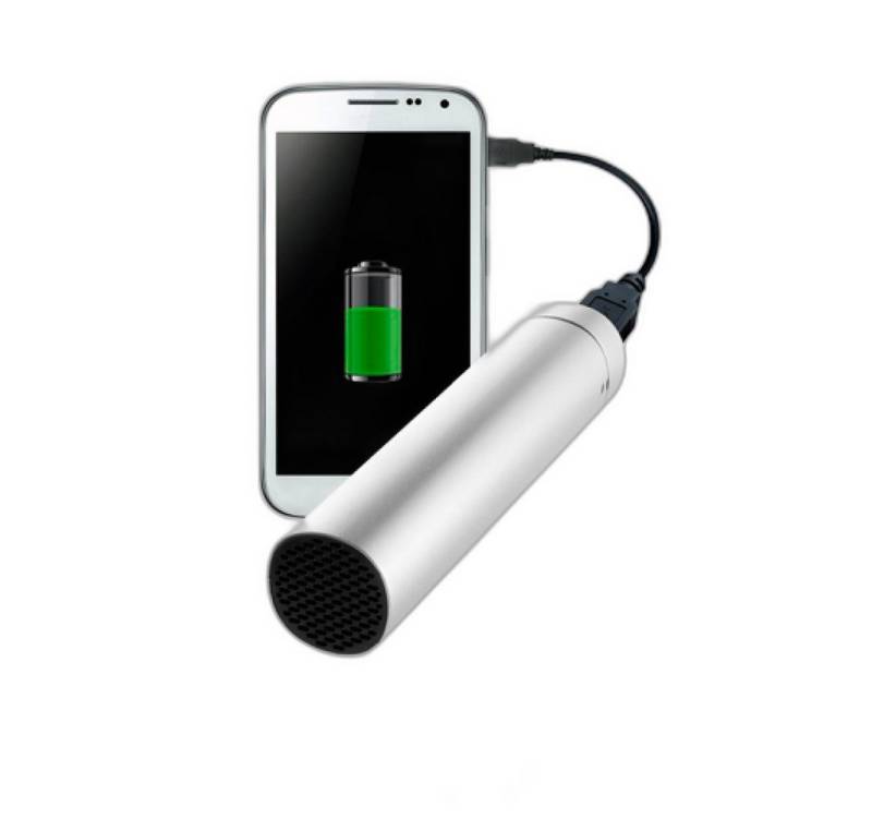InnovaGoods CuboQ Akkuladegerät mit Lautsprecher 3500 mAh - Farbe: Rot Handy-Halterung von InnovaGoods