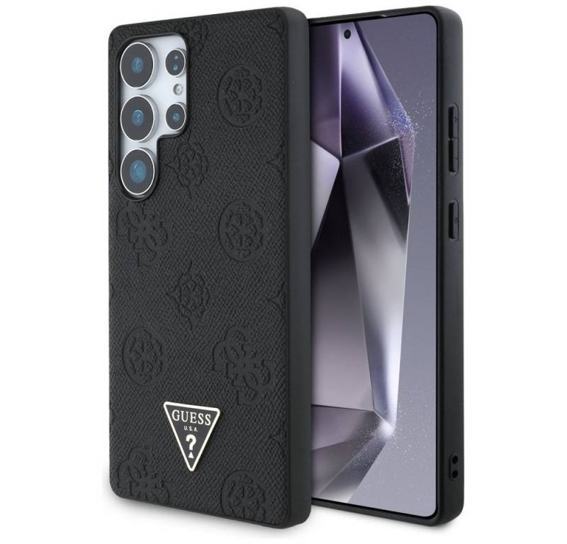 Guess Handyhülle Galaxy S25 Ultra schwarz geprägtes Muster MagSafe Logo Triangle 6,9 Zoll, Kantenschutz von Guess