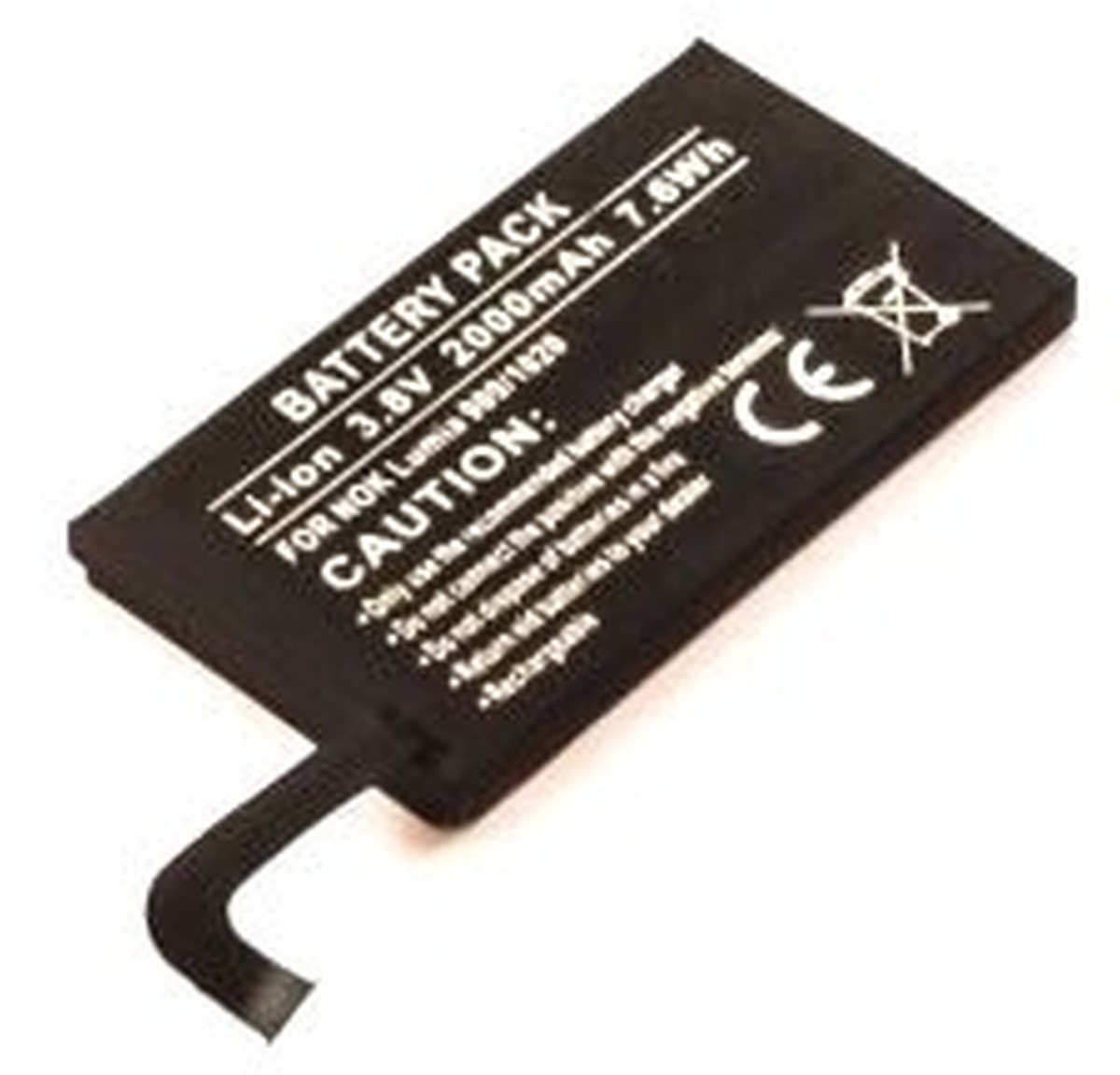 AGI Akku für Nokia Lumia 909 Li-Ion 3,8 Volt 2000 mAh schwarz Handy-Akku 2000 mAh (3.8 V) von AGI