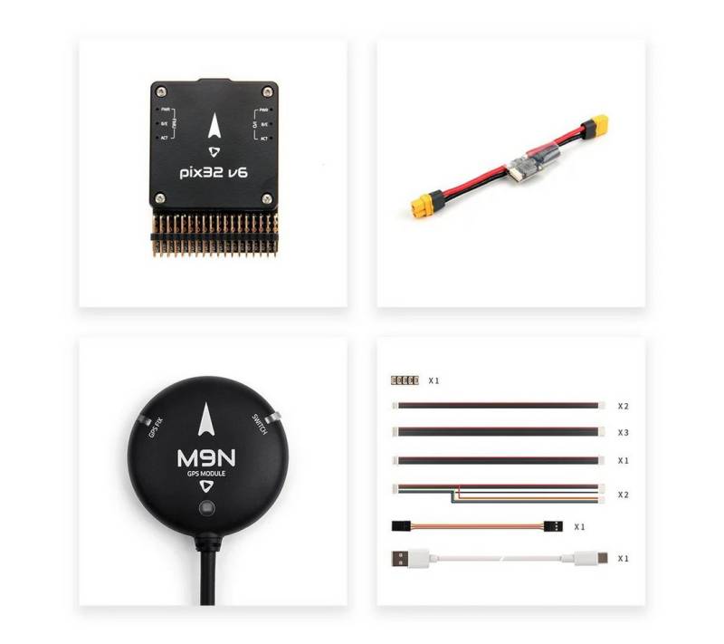 Holybro Pix32 V6 &Baseboard &PM02 12S &M10 GPS Set Zubehör Drohne von Holybro