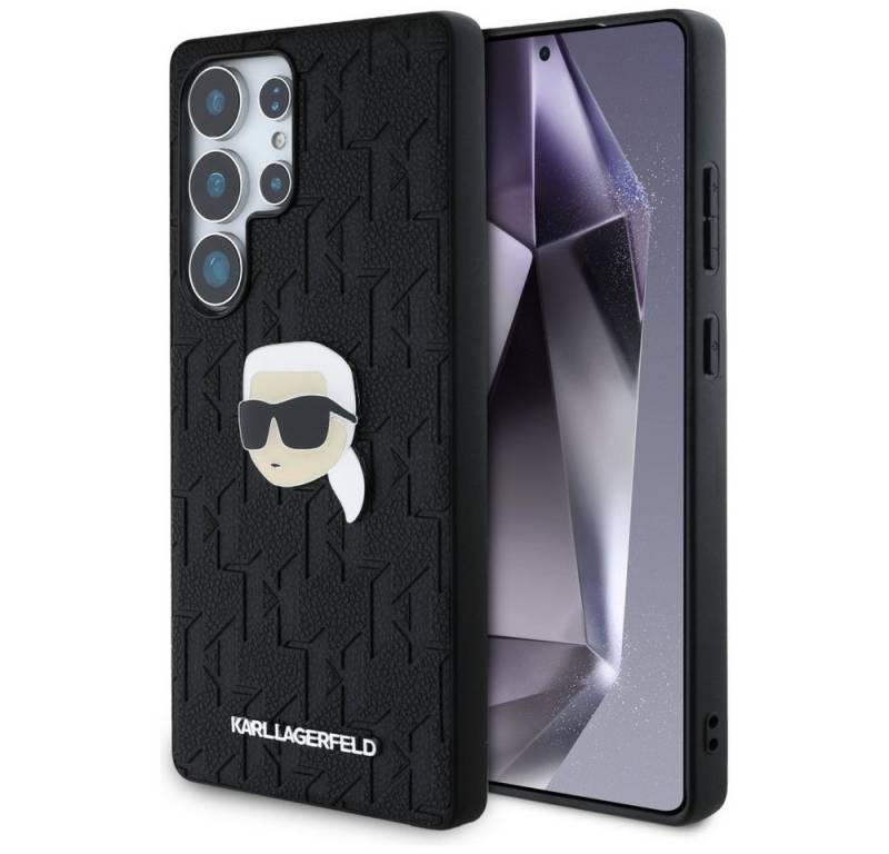KARL LAGERFELD Handyhülle Galaxy S25 Ultra Karl Logo Metall Kunststoff schwarz 6,9 Zoll, Kantenschutz von KARL LAGERFELD