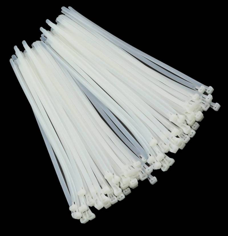 Easy Work Kabelbinder Kabelbinder Set wiederverwendbar 100 Stück 7,6mm x 300mm weiss von Easy Work