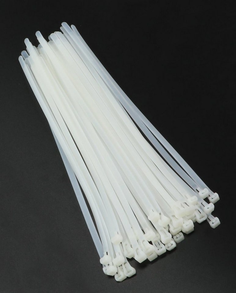 Easy Work Kabelbinder Kabelbinder Set wiederverwendbar 50 Stück 7,6mm x 300mm weiss von Easy Work