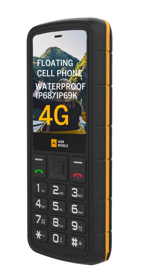 AGM by Beafon M9 (4G) Handy (6,1 cm/2,4 Zoll, 2 MP Kamera, robust, ergonomisch, Schnellwahl, Dual SIM, IP68, IP69K, MIL-STD 810H) von Agm by Beafon