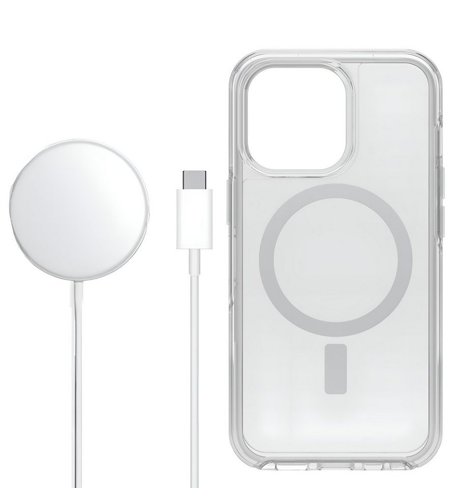 MagSafe Handyhüllen Case Clear für Apple iPhone 14 Airpods Pro Induktions-Ladegerät (Set, 2-tlg., Magsafe Case, Magnetische Funktionalität Backcover Transparent Charger Pad Hülle) von OTTO