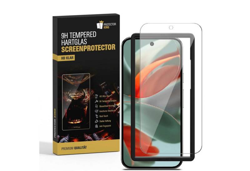 Protectorking Schutzfolie 6x 9H Panzerglas für Google Pixel 9 Pro HD KLAR mit Montagerahmen, (6-Stück), echtes Tempered 9H Glass HD KLAR mit Montagerahmen von Protectorking