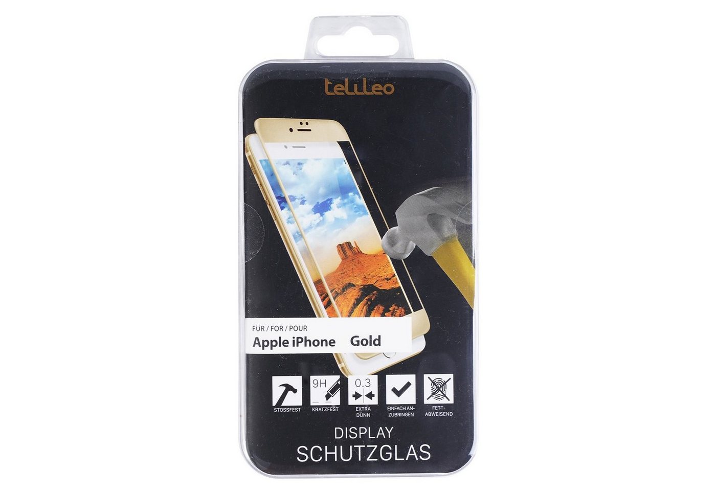 Schutzfolie Glas-Folie Schutz-Folie Display-Glas Gold, 9H starker Schutz Dünn + Stark für Apple iPhone SE 2022 SE 2020 8 7 von OTTO