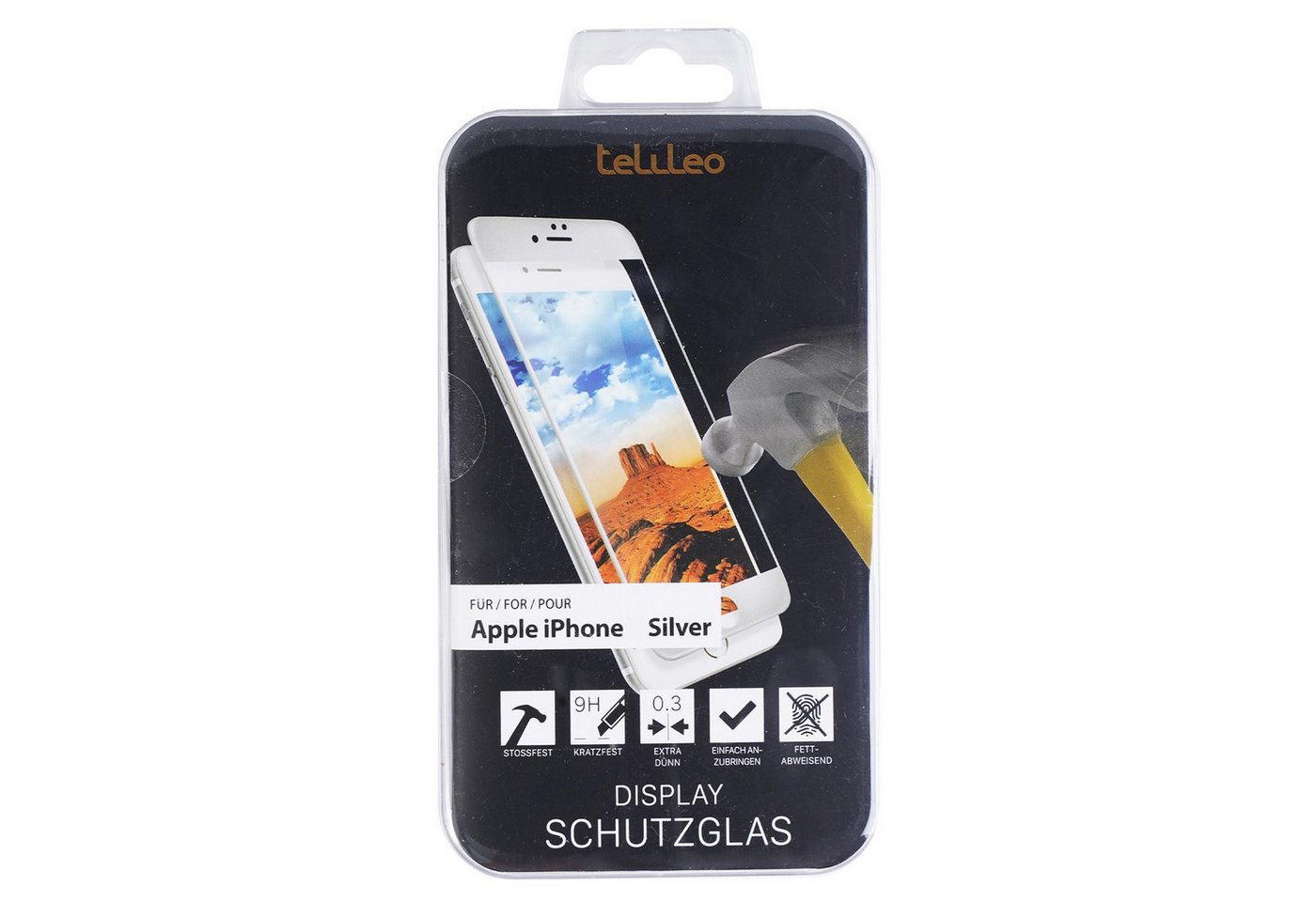 Schutzfolie Glas-Folie Schutz-Folie Display-Glas Silber, 9H starker Schutz Dünn + Stark für Apple iPhone SE 2022 SE 2020 8 7 von OTTO