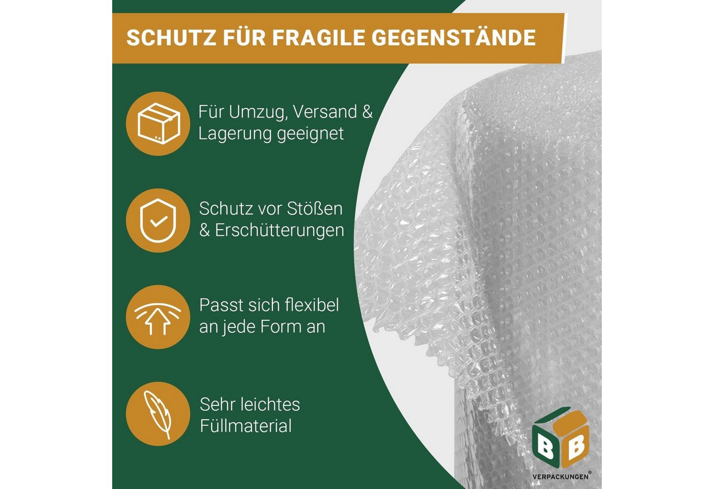 BB-Verpackungen Schutzfolie Luftpolsterfolie Antistatisch, (1-St), 3-lagig, 0,5 x 50 m, 75my von BB-Verpackungen