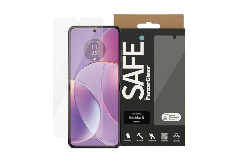 SAFE by PanzerGlass Displayschutzglas Ultra-Wide Fit Screen Protector für Motorola Razr 40 Ultra, Displayschutzfolie, Schutzfolie, Bildschirmschutz, kratz- & stoßfest von SAFE by PanzerGlass