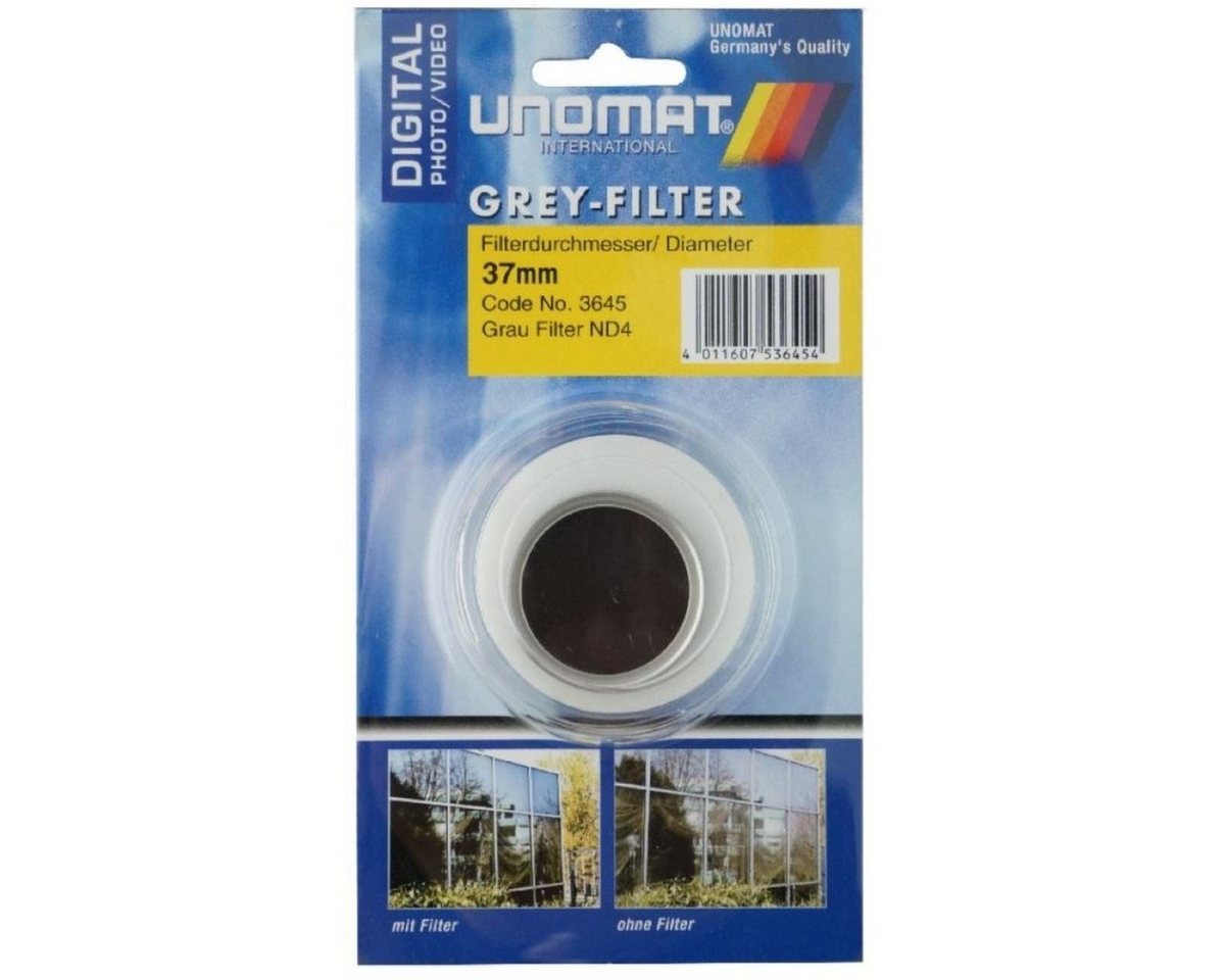 Unomat Grau-Filter ND4 37mm Silber 4x = 2 Objektivzubehör (Graufilter Digital, verhindert Überbelichtung, für Kamera etc) von OTTO
