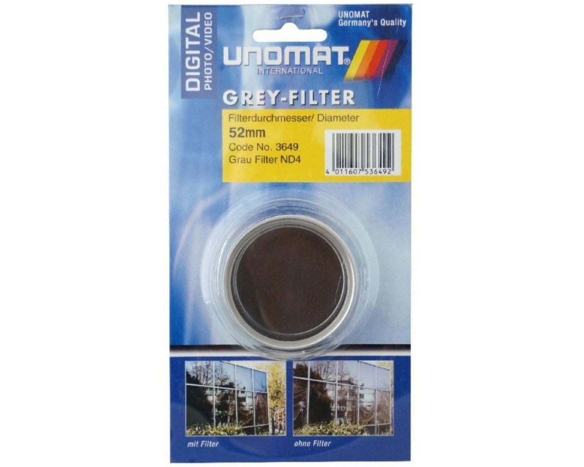 Unomat Grau-Filter ND4 52mm Silber 4x = 2 Objektivzubehör (Graufilter Digital, verhindert Überbelichtung, für Kamera etc) von OTTO