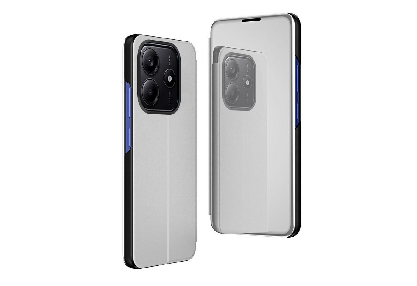 Wigento Handyhülle Für Xiaomi Redmi Note 14 5G View Spiegel Wake UP Funktion Hülle Silber, Elektroplattiertes Spiegel-Design, horizontaler Klappständer Wigento Handyhülle Für Xiaomi Redmi Note 14 5G View Spiegel Wake UP Funktion Hülle Silber, Elektroplattiertes Spiegel-Design, horizontaler Klappständer von Wigento