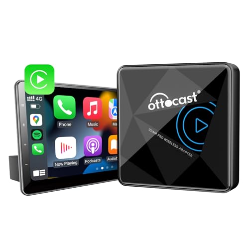 OTTOCAST U2AIR PRO Wireless CarPlay Adapter Kompatibel mit Autos ab 2016 & iPhone iOS 10+, Adapter Konvertiert Kabelgebundenes CarPlay in Drahtloses, Plug-und-Play, 5GHz Wi-Fi, USB C/A & USB C/C von OTTOCAST