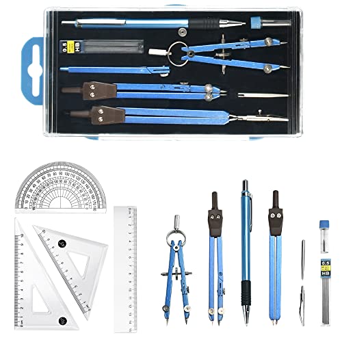 Lineal Set mit Zirkel, OTTYMO 13-teiliges Set Geometrie Set aus Zinklegierung mit Lineal Set Effizient Schnellverstellzirkel Dauerhaft Zirkel Set Präzise Mathematik Geometrie-Sets für Lehrer Studenten Lineal Set mit Zirkel, OTTYMO 13-teiliges Set Geometrie Set aus Zinklegierung mit Lineal Set Effizient Schnellverstellzirkel Dauerhaft Zirkel Set Präzise Mathematik Geometrie-Sets für Lehrer Studenten von OTTYMO