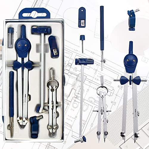 OTTYMO 7 PCS Geometrie Set Zinklegierung Zirkel Set Anti-Rost Geometriezirkel Professioneller Mathematik Geometrie-Sets, Universal Schulzirkel Schnellverstellzirkel für Studenten Künstler Tischler OTTYMO 7 PCS Geometrie Set Zinklegierung Zirkel Set Anti-Rost Geometriezirkel Professioneller Mathematik Geometrie-Sets, Universal Schulzirkel Schnellverstellzirkel für Studenten Künstler Tischler von OTTYMO