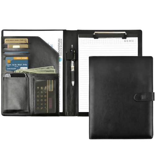 Schreibmappe A4 mit Notizblock A4 und Klemmbrett A4, Ordner Klemmbrettmappe A4 Schreibmappe Klemmbrett Mappe Konferenzmappe PU-Leder mit Dokumentenfächern Stiftehalter Klappdeckel und Magnetverschluss Schreibmappe A4 mit Notizblock A4 und Klemmbrett A4, Ordner Klemmbrettmappe A4 Schreibmappe Klemmbrett Mappe Konferenzmappe PU-Leder mit Dokumentenfächern Stiftehalter Klappdeckel und Magnetverschluss von OTYMIOW