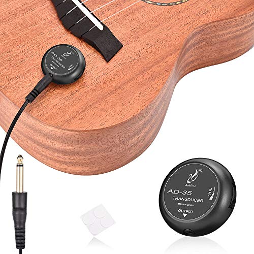 OTraki PiezoTonabnehmer Mini Piezo Pickup Kontakt Mikrofon Transducer mit 6,35mm Ausgangstecker für Gitarre Violine Banjo Mandoline von OTraki