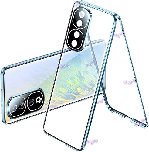 OUBELI Hülle für Honor 90, Magnetische Adsorption Handyhülle 360 Grad Beidseitig Schutz transparent Handyhülle, Vorne hinten Gehärtetes Glas Schutzhülle Metallrahmen Case, blau von OUBELI