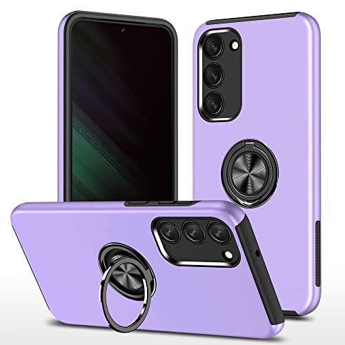 OUBELI Hülle für Samsung Galaxy S24 Handyhülle mit 360 Grad Ring Magnetische Ständer Weich TPU Silikon Rahmen und PC Anti Kratzer und Stoßschutz Schutzhülle (lila) von OUBELI