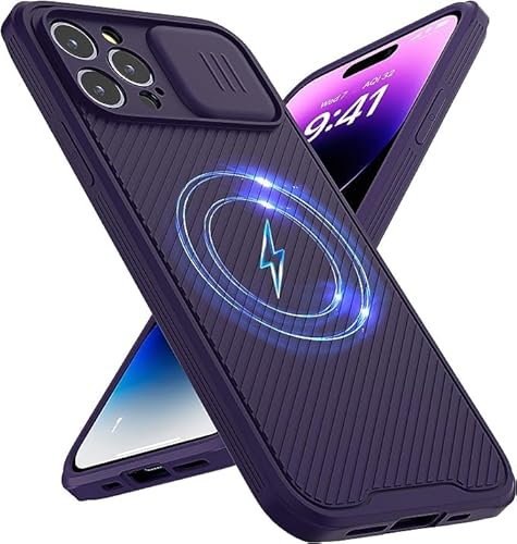 OUBELI Hülle für iPhone 15 Pro Max Handyhülle Kompatibel mit MagSafe, mit Kameraschutz Magnetische Stoßfeste Kratzfeste Schutzhülle Weich TPU Silikon Rahmen, lila OUBELI Hülle für iPhone 15 Pro Max Handyhülle Kompatibel mit MagSafe, mit Kameraschutz Magnetische Stoßfeste Kratzfeste Schutzhülle Weich TPU Silikon Rahmen, lila von OUBELI