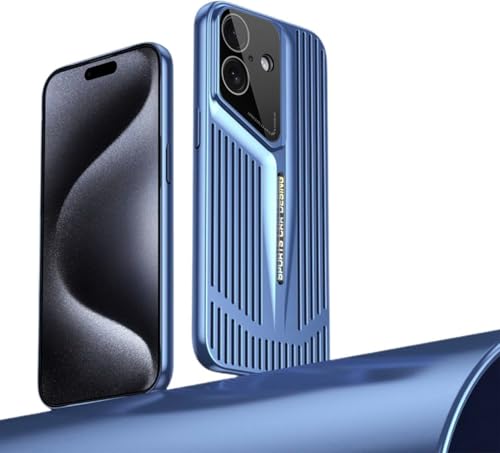 OUBELI Hülle für iPhone 16 Plus, Ultrathin Handyhülle mit Kameraschutz Galvanisiertes Gehäuse, Kratzfest und Stoßfest Schutzhülle Atmungsaktive Wärmeableitung -blau von OUBELI