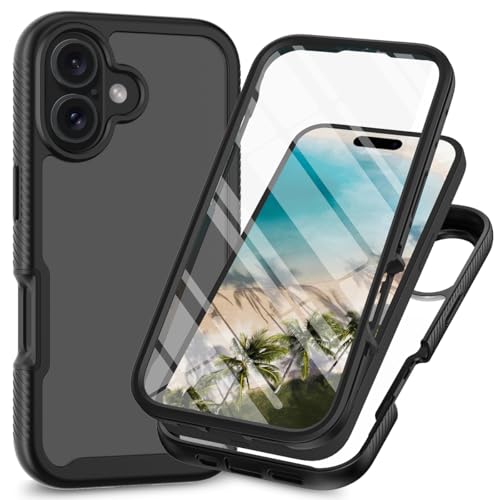 OUBELI Hülle für iPhone 16 Plus Handyhülle 360 Grad mit Eingebautem Displayschutz Silikon Hülle Stoßfest Kratzfest Schutzhülle Bumper Transparent Case- Schwarz OUBELI Hülle für iPhone 16 Plus Handyhülle 360 Grad mit Eingebautem Displayschutz Silikon Hülle Stoßfest Kratzfest Schutzhülle Bumper Transparent Case- Schwarz von OUBELI