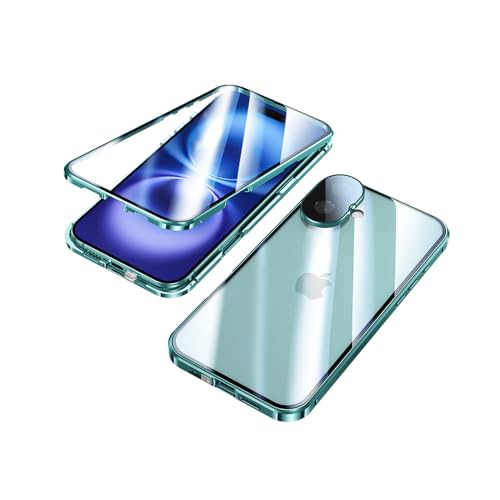 OUBELI Hülle für iPhone 16 Plus Magnetische Adsorption Handyhülle 360 Grad Beidseitig Schutz transparent Handyhülle Vorne hinten Gehärtetes Glas Schutzhülle Metallrahmen Case. Grün OUBELI Hülle für iPhone 16 Plus Magnetische Adsorption Handyhülle 360 Grad Beidseitig Schutz transparent Handyhülle Vorne hinten Gehärtetes Glas Schutzhülle Metallrahmen Case. Grün von OUBELI