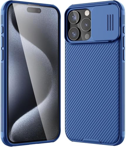 OUBELI Hülle für iPhone 16 Pro Max kompatibel mit MagSafe [Schiebbarer Kameraschutz] Magnetische Militär Stoßfeste rutschfeste Ultra-Dünne Schutzhülle (blau) von OUBELI