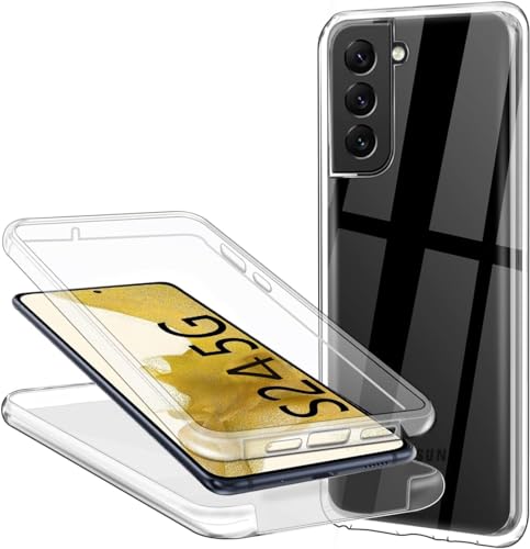 OUBELI Transparent Hülle für Samsung Galaxy S24 Handyhülle mit Bildschirmschutz 360 Grad Schutzhülle Full Body Schutz Stoßfest Kratzfest Staubschutz Panzerhülle Handyhülle von OUBELI