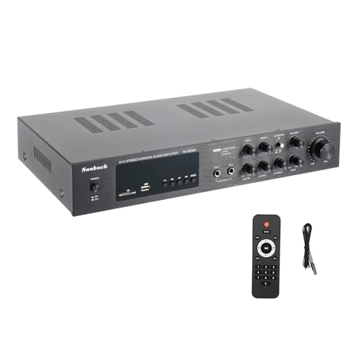 OUBUBY HiFi-Verstärker Mini Bluetooth Stereo-Audioverstärker Receiver 220V 600W 5 Kanäle Digitale Endverstärker Soundverstärker mit USB, SD Card, Fernbedienung für Zuhause Oder Auto von OUBUBY