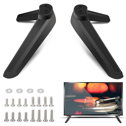 2 Stück TV-Sockelfüße, Universal TV Beine, TV Base Stand Aus ABS, Universal TV-Sockelfüße Mit Schraubenset, für Die Meisten Led-Plasma-Flachbildschirme (Lochabstand von 17mm - 20mm) von OUCONGK