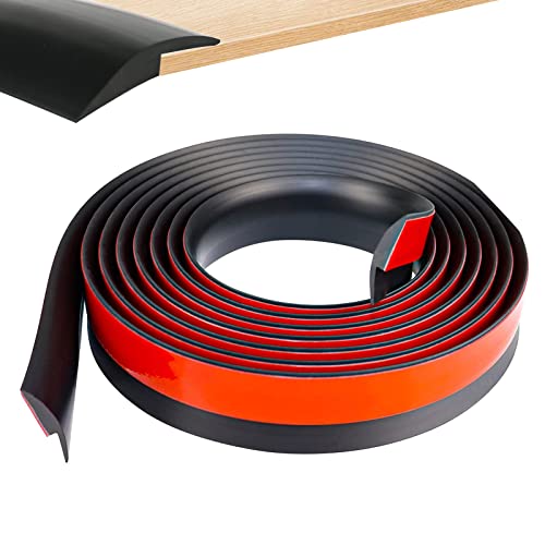 Übergangsprofil Selbstklebend, PVC Fußböden Abdeckleiste, Vinyl Übergangsschiene Anpassungsprofil, Tür Schwellen Ausgleichsprofil Abschlussleisten (1, Schwarz, HöhenAusgleich5MM X Länge2M) von OUGPIU