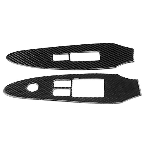 Fensterheber Schalter Panel Abdeckung, 2 Stück Carbon Fensterheber Schalter Panel Rahmen Fit für Nissan 370Z Z34 2009-2020(LHD) von OUKENS