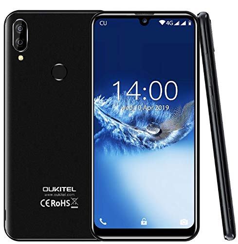 (2019) 4G Smartphone ohne vertrag, OUKITEL C16 Pro Android 9.0 Handy - MT6761 Quad-Core 2.0GHz 3GB +32GB, 5,71”Wassertropfen Bildschirm, Gesichtserkennung& Fingerabdrucksensor Entsperren Schwarz von OUKITEL