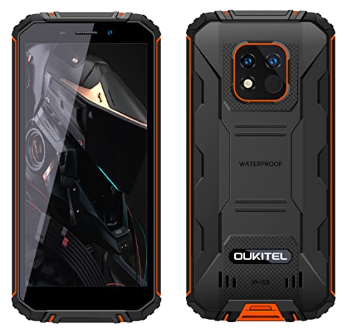 OUKITEL 12500mAh Akku Outdoor Smartphone Ohne Vertrag WP18 PRO, 13MP Zweifachkamera IP68 IP69K Robust Handy, Octa Core 4GB 64GB, 5,93'' HD+, Android 12, Dual SIM, Fingerabdruck, GPS NFC Orange von OUKITEL