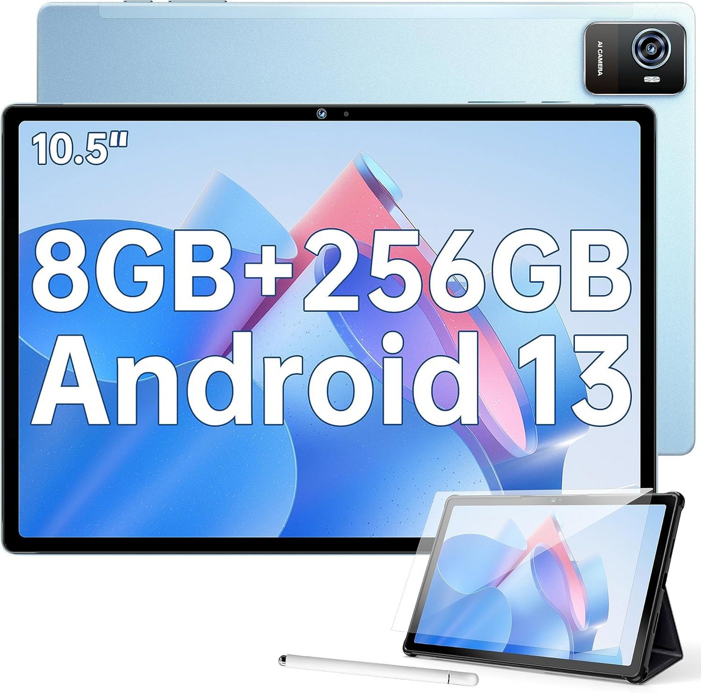 OUKITEL 15GB RAM 8250mAh Akku Gaming Tablet (10,5", 256 GB, Android 13, Leistungsstarkes Multimedia-Erlebnis für Arbeit, Spiel & Unterhaltung) von OUKITEL