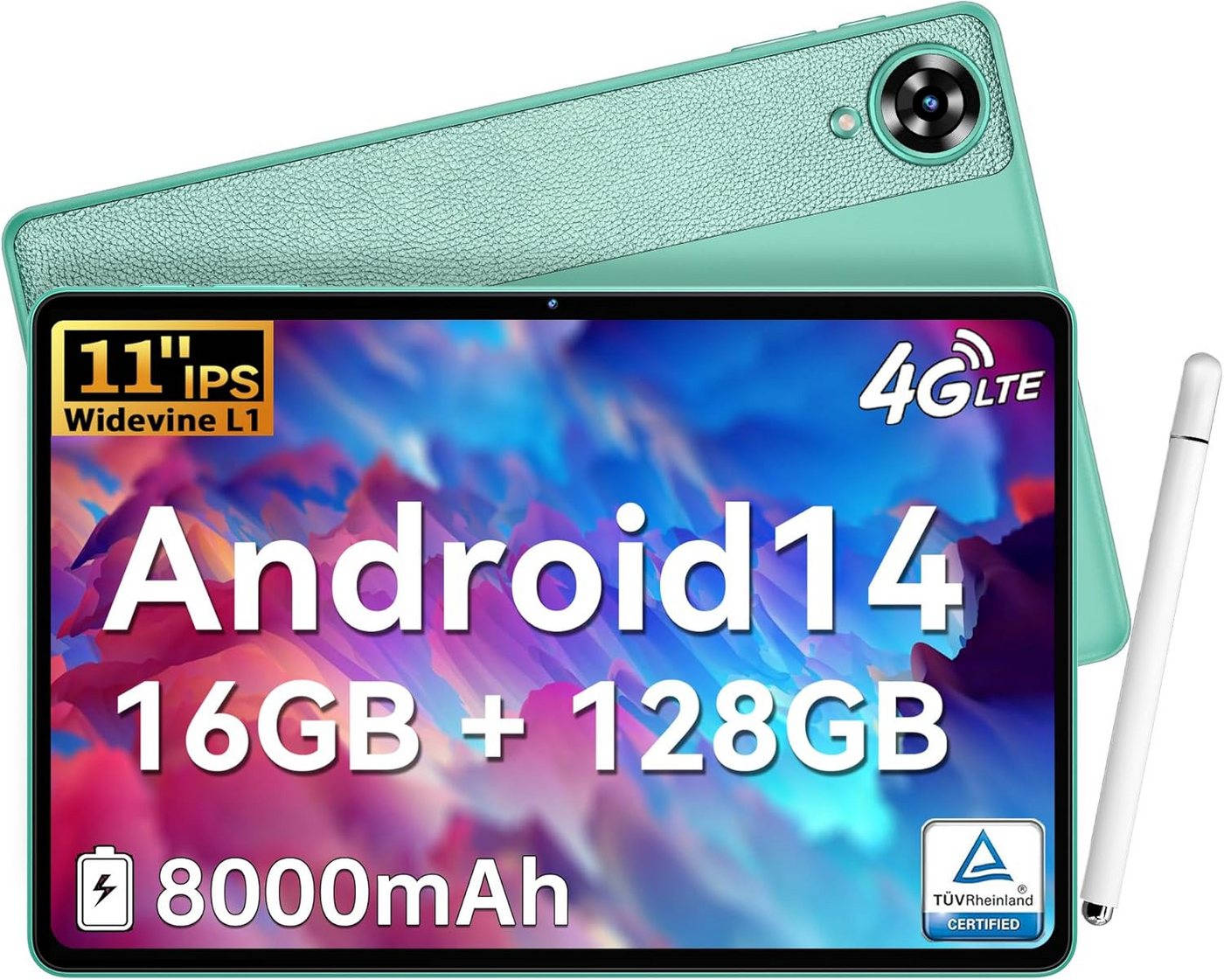 OUKITEL 8000mAh 16GB RAM Tablet (11", 128 GB, Android14, Leistungsstarkes Alltagsgerät für Arbeit, Freizeit und Entertainment) von OUKITEL