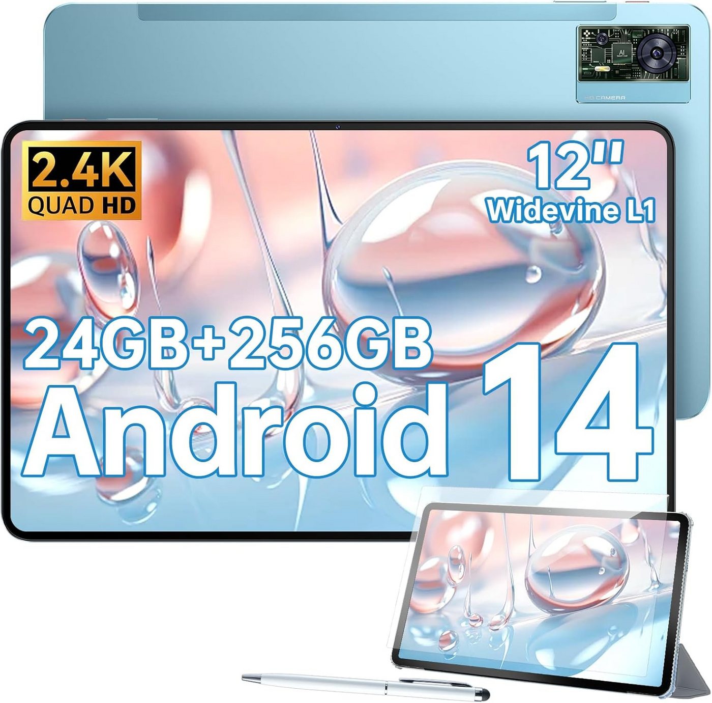 OUKITEL 8250mAh Akku Octa-Core, 16MP Kamera 5G WiFi/TÜV/GPS Tablet (12", 256 GB, Android 14, 4G LTE/ 5G WiFi, mit leistungsstarkem Design, langer Akkulaufzeit und Top-Kamera) von OUKITEL