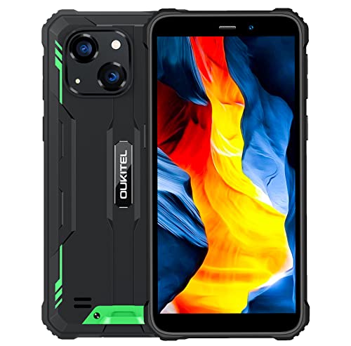 OUKITEL Android 12 Outdoor Handy Ohne Vertrag WP20 PRO, 20MP Zweifachkamera IP68 IP69K Robust Smartphone, Octa Core 4GB 64GB, 6300mAh Akku, 5,93'' HD+, Dual SIM, Gesichts Entsperrung, GPS NFC Grün von OUKITEL